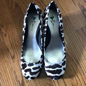 Animal Print Calf hair heeled shoes